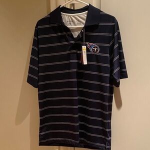 Antigua Titans Black and White Striped Polo Shirt